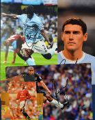 Large signed Manchester City photographs of Micah Richards, Gareth Barry, Nigel De Jong plus