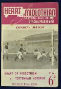 Scarce Scottish football programme friendly match 52/53 Hearts v Tottenham Hotspur dated 15 May 1953