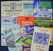 Tottenham Hotspur double season 1960/61 football programmes homes v Burnley aways Aston Villa (FAC-