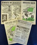 Newcastle United football programme selection including 47/48 Sheffield Wednesday 48/49
