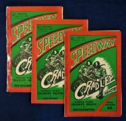 3x 1950 Cradley Heath Speedway programmes to incl Southern Trophy v Coventry, and 2x v Southampton –