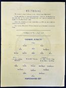 Scarce Manchester Senior Cup Final 1957/58 Oldham Athletic v Manchester City at Boundary Park. Large