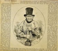 Cricket scrapbook c.1880 comprising various newspaper cuttings with reference to various cricket