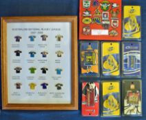 Selection of Australia and New Zealand national rugby pin badges including 1998 team pin badges
