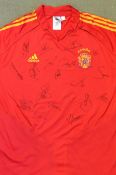 Spain World Cup winning team signed shirt featuring Alonso, Casillas, Garcia, Ibanez, Iniesta,