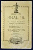 1939 FA Cup Final football programme Wolverhampton Wanderers v Portsmouth at Wembley; has wear,