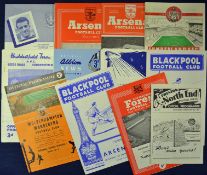 Collection of Arsenal football programmes including homes 51/52 Huddersfield Town 52/53 Sunderland