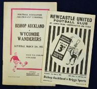 FA Amateur Cup Semi-Final programmes 53/54 Bishop Auckland v Briggs Sports (Newcastle) plus 54/55