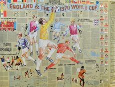 Selection of World Cup football posters and charts featuring The Sunday Times England and the 1970