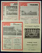 Football match programme selection 53/54 Doncaster Rovers v International XI, v Falkirk, v Heart