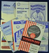 Selection of Manchester United away football programmes including 55/56 Sunderland 56/57
