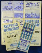 Selection of Sheffield Wednesday home football programmes including 45/46 v York City 46/47 v