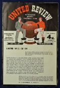 1957/58 Manchester United v Sheffield Wednesday (FA Cup) football programme, 1st after the