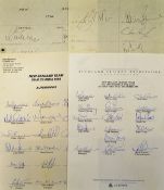 1994 & 1995 New Zealand 2x official cricket team signed sheets v Pakistan and v India featuring