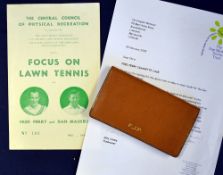 Fred J. Perry/Dan Maskell leather cigarette case - made by Churchill’s comprising pigskin spring-