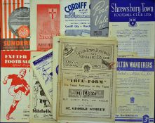 Football programme selection from the 1940s and 1950s to include 47/48 Huddersfield Town v Preston
