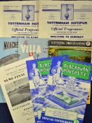 Tottenham Hotspur football programmes for double season 60/61 homes v Burnley x 2, aways Blackburn