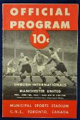 1950 Football Tour programme English Internationals v Manchester United at Municipal Sports Stadium,