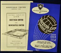 Football League Cup football programmes 1964 Leicester City v West Ham United (semi-final match)