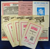 Selection of Doncaster Rovers home football programmes 53/54 v Fulham, Nottingham Forest, Grimsby