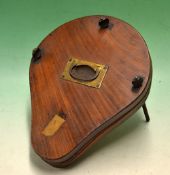 Good Vic mahogany tennis multi-racket press for 4 rackets – with inlaid brass carrying handle and