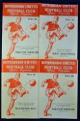 Football programmes Rotherham United v Preston NE 61/62 x 2, v Blackburn Rovers 61/62, v West Ham