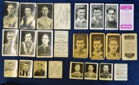 Quantity of football assorted 1920s onward Cigarette cards and trade cards featuring Nelson Lee