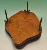 Very early T.H Prosser & Sons Ltd light stained mahogany free standing multi racket press for 4