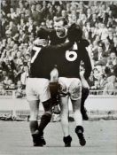 Limited edition 1967 Scotland football print depicting Bobby Lennox being congratulated by team