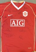 2006/2007 Signed Manchester United shirt including Anderson, Brown, Carrick, Evra, Ferdinand,