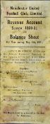 4 Pages, Manchester United Season 1930/1931 Revenue Account and Balance Sheet (to 9 May 1931) report