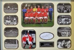 1966 England World Cup winners montage signed by Geoff Hurst a total of 10x print images, mostly