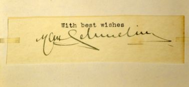 Maximillian “Max” Schmeling heavyweight boxing champion of the world - signature. Fine and large Max