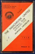 1958 Manchester United Memorial Handbook, 62 pages compiled by the Manchester United Supporters Club