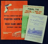 1964 FA Cup Final programme West Ham United v Preston NE plus song sheet, Eve of the Final Rally