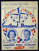 International football programme 1951 Scotland v Denmark Festival of Britain official souvenir issue