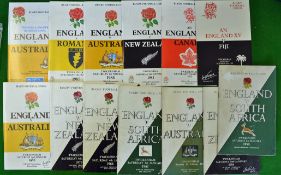 Selection of England international rugby tourists programmes from 1952 onwards v South Africa 52 (