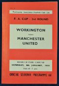 1957/58 Workington v Manchester United FA Cup 3rd Round football programme G