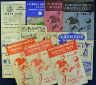 Selection of Rotherham United football programmes to include homes 50/51 v Doncaster Rovers, 51/52 v