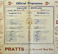 1926 Scotland Rugby 2nd Championship in row. 1926 England v Scotland (Champions) rugby programme -