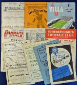Selection of 1940s football programmes to include 1945/46 Bury v Preston N.E., 1946/47 Rotherham Utd