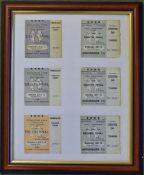 Football World Cup 1966 Tickets Display comprising Tickets for the group Matches played at Old