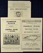 Sheffield United football programme selection 1954 v Rotherham Utd 16 March (4 pages) 1955 v