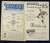 Scottish football programmes 53/54 Div ‘B’ match Dundee Utd. V Dunfermline Athletic and 47/48