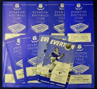 Everton football programme selection 1962 – 1965 including 1963 Charity Shield v Manchester Utd, v