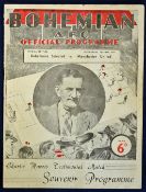 Football programme 1949 Bohemians v Manchester United game played at Dalymount Park, Dublin on 1