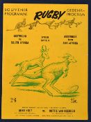 1961 South Africa v Australia rugby programme first test dated 16/06/1961 at Cape Town with minor