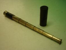 A Six Draw Telescope by J.H. Steward 1856-1900. Leather covered barrel, 1