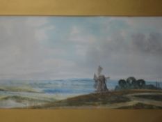 Earp, British. Mill in an extensive landscape. Indistinctly signed. Watercolour on paper 9