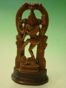 Asian Art. A wood carving of Saraswati. 7 ½
